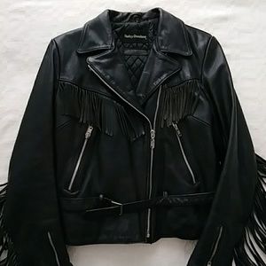 Vintage Fringe Motorcycle Leather Jacket